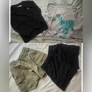Boys Abercrombie & fitch black shorts, cargo shorts, long sleeve bundle 5T S 5/6